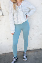 Load image into Gallery viewer, Blue Grey Better Cotton Wide Waistband Pocketed Leggings
