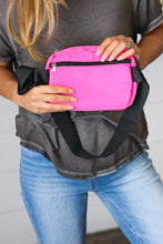Load image into Gallery viewer, Hot Pink Nylon Zipper Buckle Belt Sling
