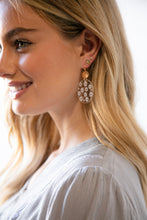 Load image into Gallery viewer, Flower Power Black Speckled Disc Earrings
