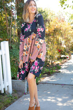 Load image into Gallery viewer, Floral Print Tiered Color Block Dress
