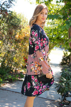 Load image into Gallery viewer, Floral Print Tiered Color Block Dress
