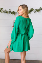 Load image into Gallery viewer, Kelly Green Surplice Flared Shorts Romper
