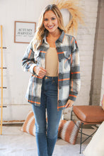 Load image into Gallery viewer, Charcoal Plaid Flannel Button Down Oversized Jacket

