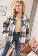 Load image into Gallery viewer, Charcoal Plaid Flannel Button Down Oversized Jacket
