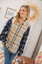 Load image into Gallery viewer, Black &amp; Beige Cotton Plaid Button Down Shirt
