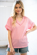 Load image into Gallery viewer, Fuchsia Two-Tone Jacquard Dolman Out Seam Top
