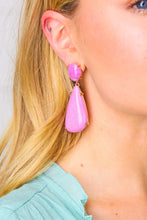 Load image into Gallery viewer, Lilac Geo Resin Stone Drop Earrings
