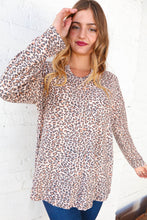 Load image into Gallery viewer, Animal Print French Terry Notched Pocket Top
