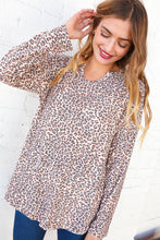 Load image into Gallery viewer, Animal Print French Terry Notched Pocket Top
