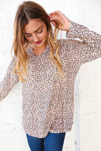 Load image into Gallery viewer, Animal Print French Terry Notched Pocket Top
