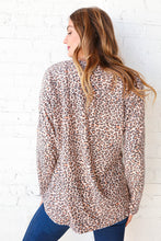 Load image into Gallery viewer, Animal Print French Terry Notched Pocket Top
