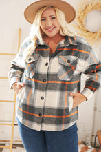 Load image into Gallery viewer, Charcoal Plaid Flannel Button Down Oversized Jacket

