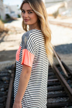 Load image into Gallery viewer, Stripe Camo Neon Orange Front Pocket Cotton Mix Top
