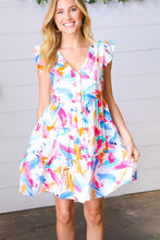 Load image into Gallery viewer, Color Splash Button Up Lined Dress
