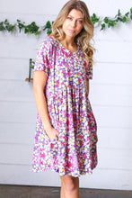 Load image into Gallery viewer, Lilac &amp; Rose Floral Babydoll Fit and Flare Dress
