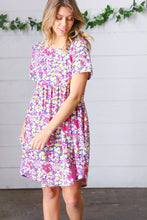 Load image into Gallery viewer, Lilac &amp; Rose Floral Babydoll Fit and Flare Dress
