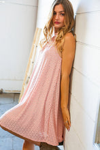 Load image into Gallery viewer, Dusty Rose Eyelet Halter Neck Back Tie Dress
