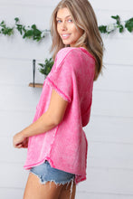 Load image into Gallery viewer, Washed Pink Baby Waffle Short Sleeve Top
