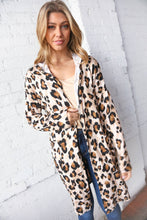 Load image into Gallery viewer, Animal Print Brushed Knit Pocketed Cardigan Hoodie
