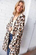 Load image into Gallery viewer, Animal Print Brushed Knit Pocketed Cardigan Hoodie
