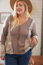 Load image into Gallery viewer, Eggplant Aztec Tribal Bell Sleeve Babydoll Top
