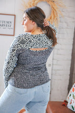 Load image into Gallery viewer, Black &amp; Cream Aztec Two Fer Slub Rib Terry Top
