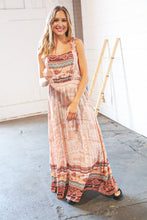 Load image into Gallery viewer, Boho Color Block Elastic Waist Ruffle Strap Maxi Dress
