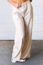 Load image into Gallery viewer, Taupe Wide Leg Linen Pants
