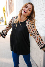 Load image into Gallery viewer, Animal Print Double Ruffle Sleeve Knit Pullover
