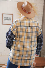 Load image into Gallery viewer, Black &amp; Beige Cotton Plaid Button Down Shirt
