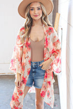 Load image into Gallery viewer, Natural Floral Print Chiffon Cover Up Kimono
