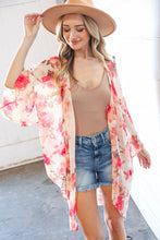 Load image into Gallery viewer, Natural Floral Print Chiffon Cover Up Kimono
