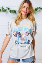 Load image into Gallery viewer, LT Grey Distressed Free Bird Graphic Knit Tee
