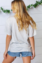 Load image into Gallery viewer, LT Grey Distressed Free Bird Graphic Knit Tee
