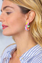 Load image into Gallery viewer, Multicolor Geo Enamel Dangle Earrings
