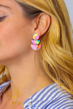 Load image into Gallery viewer, Multicolor Geo Enamel Dangle Earrings
