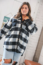 Load image into Gallery viewer, Black Buffalo Plaid Button Down Shacket
