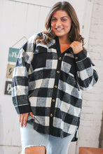 Load image into Gallery viewer, Black Buffalo Plaid Button Down Shacket
