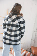 Load image into Gallery viewer, Black Buffalo Plaid Button Down Shacket
