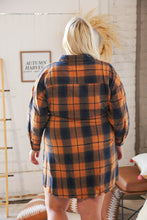 Load image into Gallery viewer, Navy/Rust Plaid Cotton Flannel Button Down Waist Tie Dress
