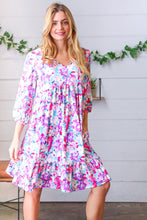 Load image into Gallery viewer, Liliac Floral Babydoll Ruffle Capped Sleeve Dress
