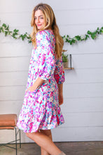 Load image into Gallery viewer, Liliac Floral Babydoll Ruffle Capped Sleeve Dress
