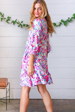 Load image into Gallery viewer, Liliac Floral Babydoll Ruffle Capped Sleeve Dress
