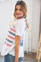 Load image into Gallery viewer, Patriotic Out Seam Color Block Two-Tone Terry Top
