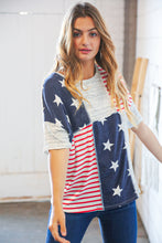 Load image into Gallery viewer, American Flag Color Block Overlock Thermal Top
