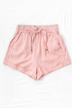 Load image into Gallery viewer, Mauve Mid Rise Smocked Drawstring Linen Shorts
