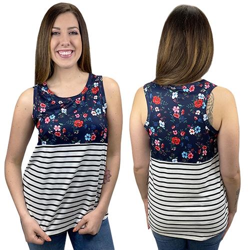 The Striped Floral Tank