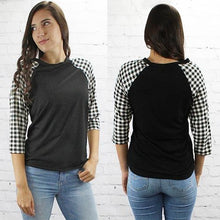 Load image into Gallery viewer, Plaid to Be Me Raglan Top
