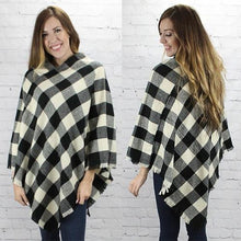 Load image into Gallery viewer, My Cozy &amp; Cute Plaid Poncho
