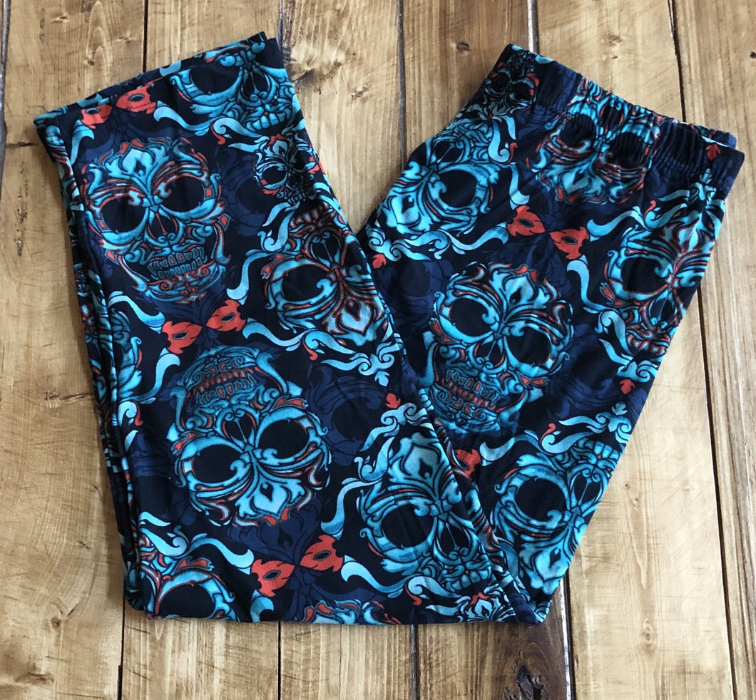 Day of the Dead Sugar Skull Capri Leggings